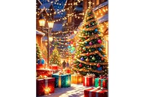 Canrichshop Christmas Tree Diamond Art Painting Kits for Adults,Diamond Painting Kits for Beginners 5D Full Drill Diamond Dots,Gem Art Crafts for Adults Wall Decor 12x16inch