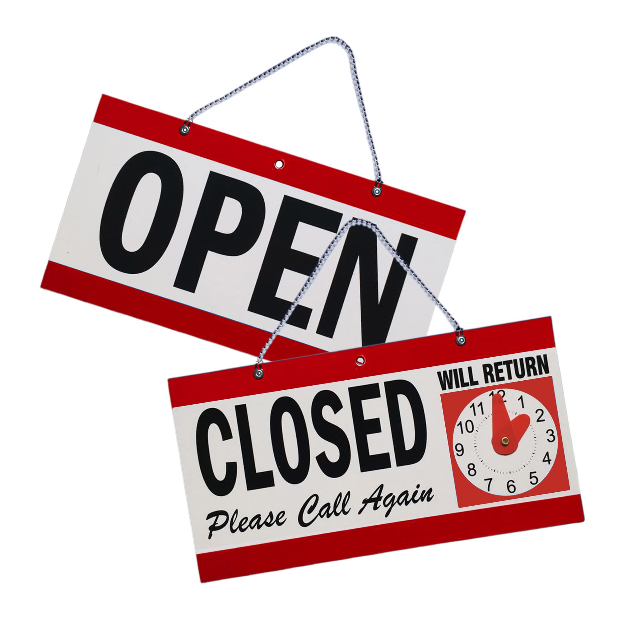 Photo 1 of 1st Choice Business Hour Open Closed Sign Office Hours With Will Return Clock and Suction Cups for Door Window Businesses Stores Restaurants Bars Retail Barbershop Salon Shops