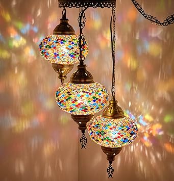 Amazon Co Jp シャンデリア照明 トルコ モロッコ風 吊り天井型ランプ