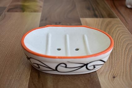 Kunhar Wall Mounted Ceramic Soap Dish for Bathroom/Ceramic Soap Dish for Bath Tub/Ceramic Soap Dish for Wash Basin Beautifully Crafted Bathroom Accessory