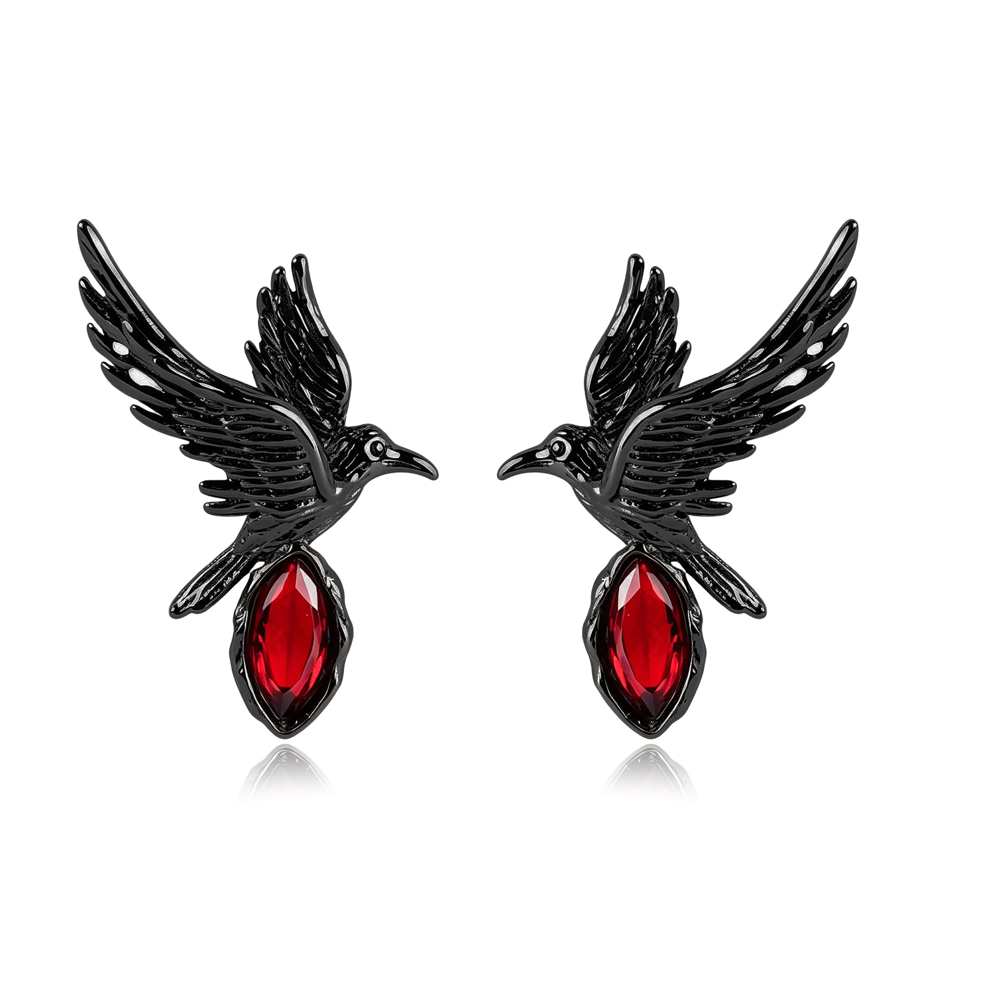 Trinckle Halloween Gothic Earrings for Women Vampire Goth Accessories | Vintage Raven Earrings, Dangle Black Rose Jewelry, Da