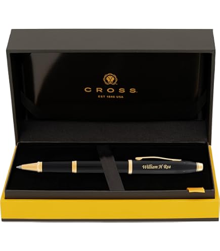 Cross Century II Ballpoint Pen, Black Lacquer with Gold Trim