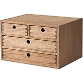Kirigen Wood Desktop Storage Cabinet/Workspace Document Office necessity Organizer with 4 Drawers/Home,office Letter Mail Sor