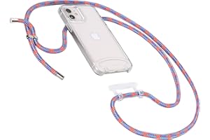 HoldingIT Clear Crossbody Phone Case for iPhone 12/12 Pro with Detachable Lanyard, 2-in-1 Crossbody iPhone Cover with Drop Protection, Adjustable Rope