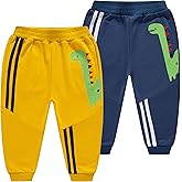 Azalquat Boys Active Jogger Pants, Toddler Cartoon Pattern Sweatpants 2/3 Pack
