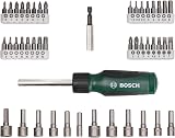 Bosch 46pc Screwdriver Bit Nutsetter Set PH PZ Hex T S Manual Driver Case view 2