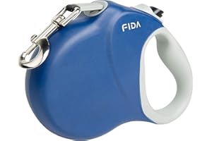 Fida Upgraded Retractable Dog Leash 26ft, Heavy Duty Pet Walking Leash for Medium/Large Breeds up to 110 lbs, 360° Tangle-Free Long Retract Dog Lead, Soft Grip, One-Hand Brake, Blue