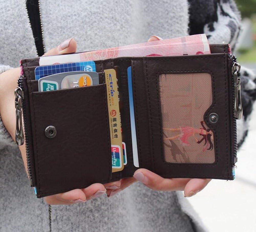 Diyafas Cartoon Cute Zipper Women Short Wallet Ladies Small Coin Purse Bag Card Holder, White - Image 4