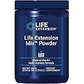 Life Extension Mix™ Powder, high Potency, Advanced Vitamin, Mineral, Fruit & Vegetable Formula, Vitamin B, C, D, E, Magnesium, for Whole-Body Health, Healthy Aging, Gluten-Free, 12.70 oz