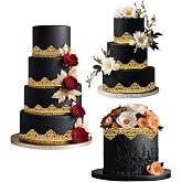 3 Pieces Shiny Gold Honeycomb Edible Sugar Cake Lace Strips - Ready to Use Handcrafted Decoration with 3D Effect