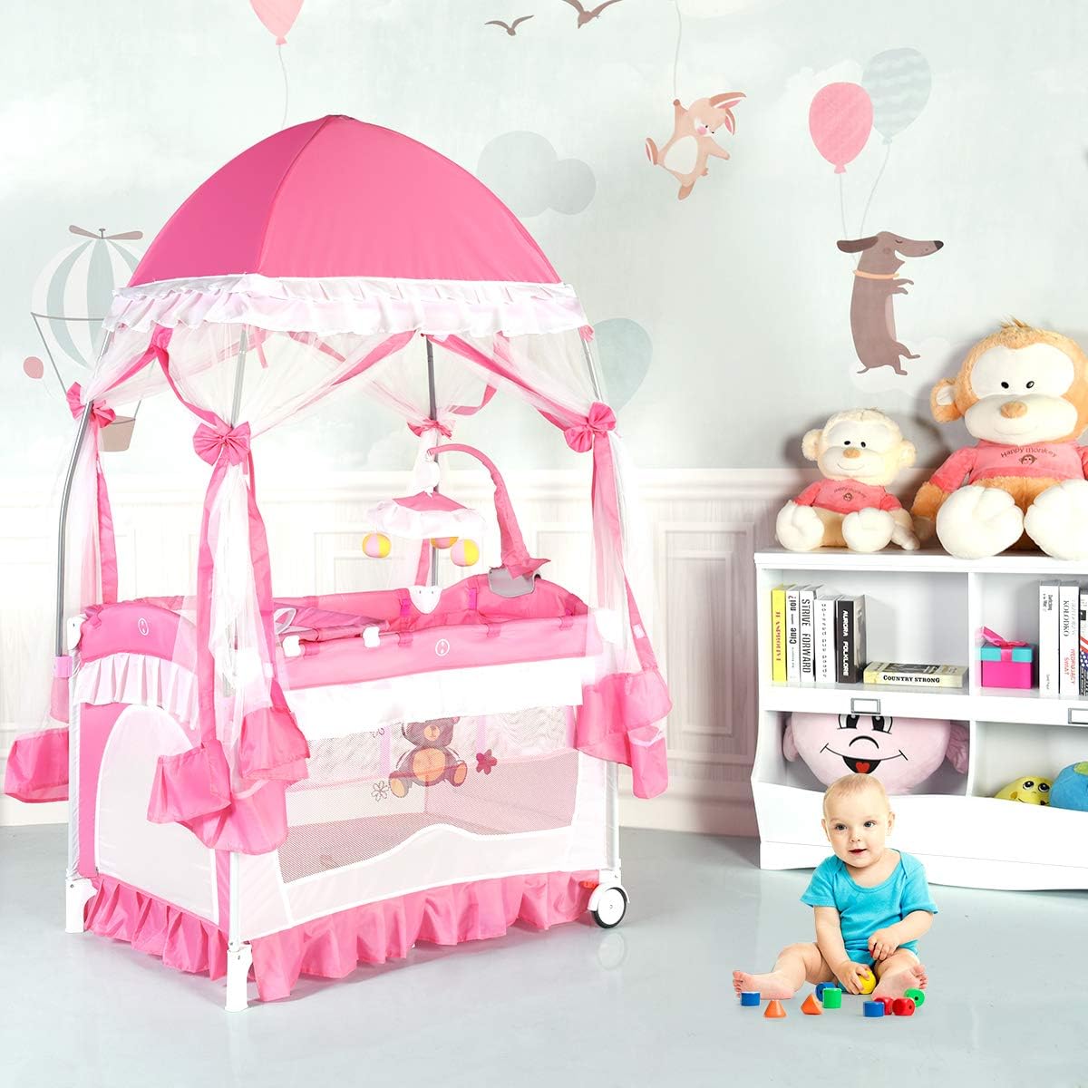 Costway Lit Bebe Parapluie Pliant Lit De Voyage Pour Bebe 2 Niveaux Muni De Moustiquaire De Yourte Et Porte Couche Lits De Voyage Lits Cages Lawawarenesssociety In