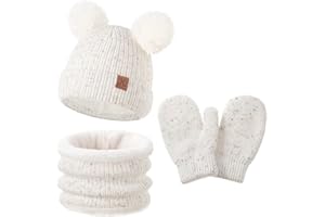 DS DADOU&XIAOSHAN Toddler Hat Scarf Glove Set 2t-4t Boy Girls Winter Beanie Hat Neck Warmer Mitten Kids Hats And Gloves Ages 4-8 Fleece Lined