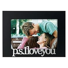 Malden International Designs Expressions P.S. I Love You Picture Frame, 4 by 6-Inch, Black