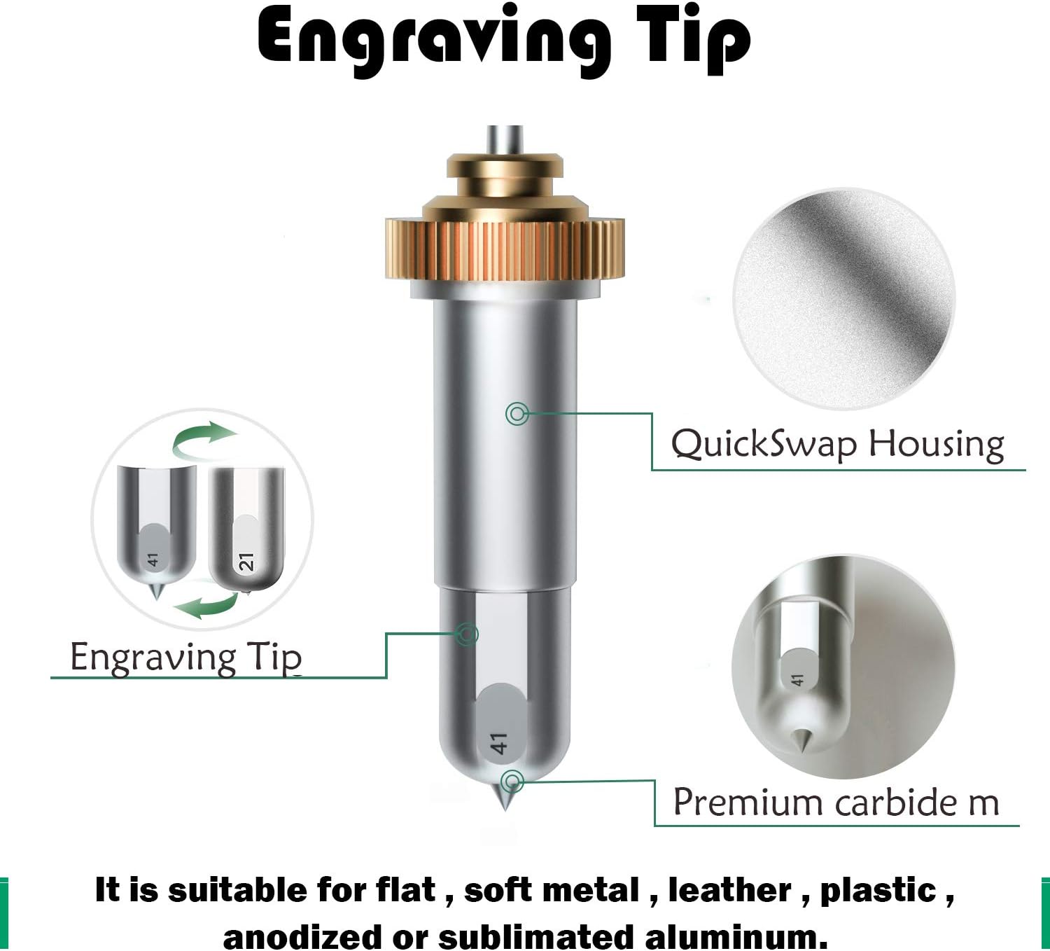 Silver QuickSwap Engraving Tip for Cricut