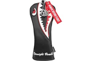 SHABIER Black Flying Tiger Warshark Golf Driver Headcover for Taylormade M3 M4 M5 M6 SIM Golf Club Available for Driver Size 