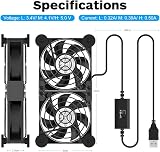 ELUTENG 80mm USB Fan 5V Double Row 3 Speed PC Laptop Cooling Cooler 8cm view 7