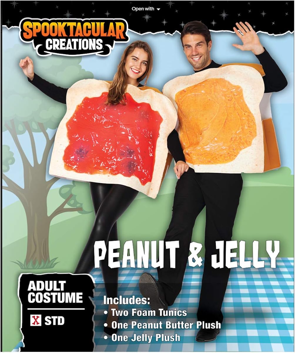 Amazon Com Peanut Butter And Jelly Pbj Costume Adult Couple Set W
