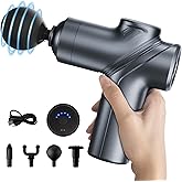 LEERCON Massage Gun Deep Tissue, Silent Brushless Motor and Portable Massage Gun with 4 Interchangeable Heads for Deep Muscle