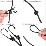 TJVNM Portable Adjustable Travel Clothesline with 12 Clips - Black view 4
