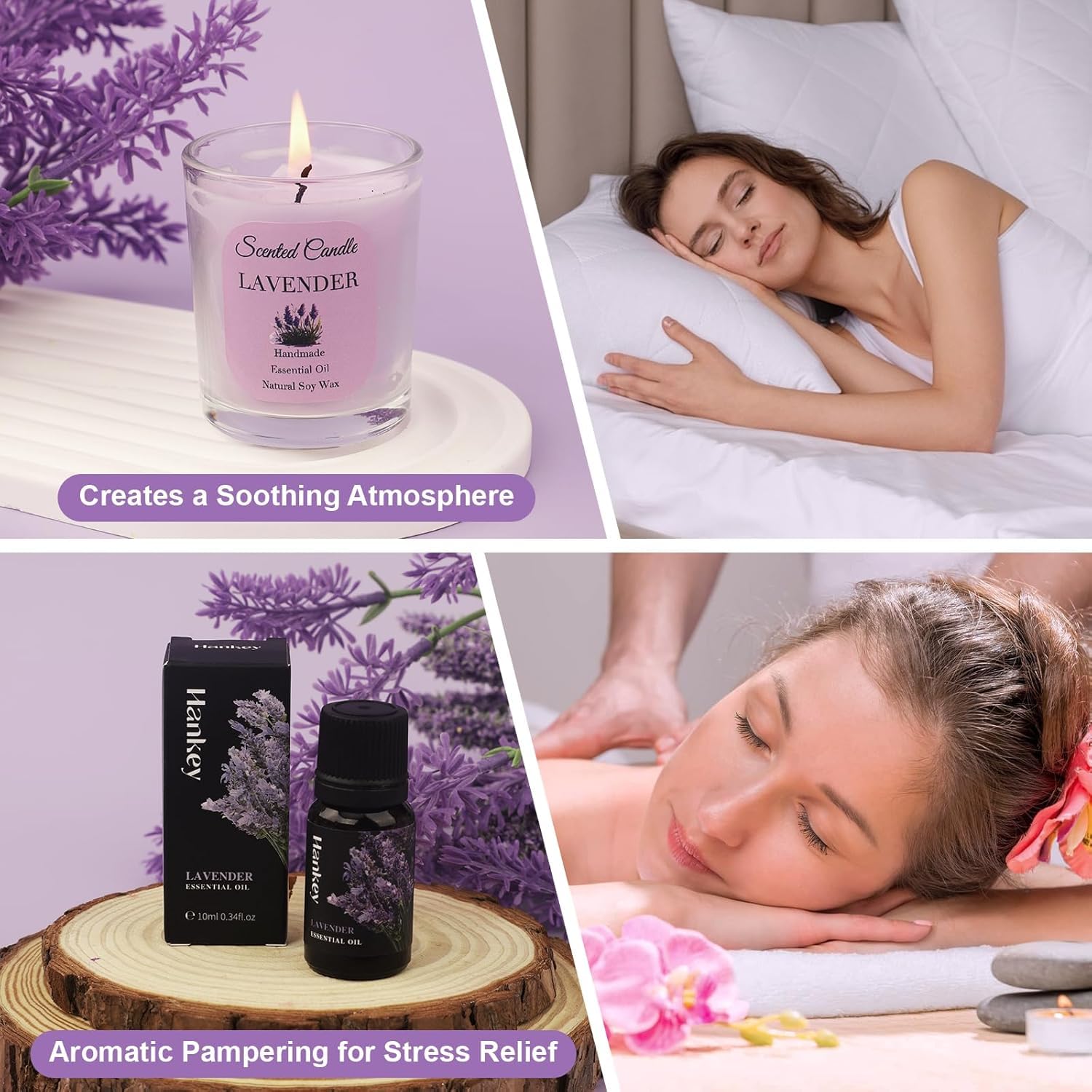 Happy Birthday Gifts for Women Friendship, Get Well Soon Gifts Baskets for Women, Self Care Package, Birthday Basket for Womens, Friends, Coworker Ideas (Lavender)