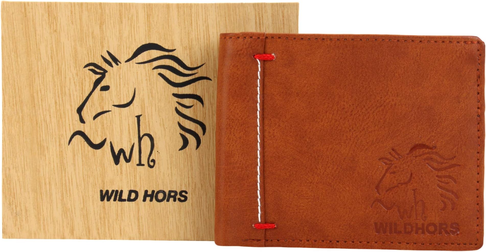 WILDHORSMen's Genuine Leather Bifold Wallet Genuine Leather Wallet