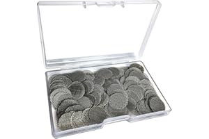 Gebildet 210pcs Stainless Steel Pipe Filters, 12.7mm Smoking Screens Pipe, Silver Mesh Screens Gauzes Filter with Storage Box