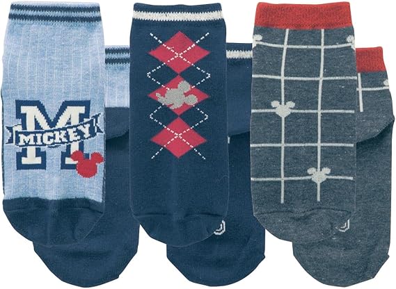 Amazon ベルメゾン Disney ディズニー 名前が書ける足底濃色靴下３柄セット アンクル丈 ミッキーマウス トラッド ソックス 通販
