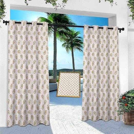 YUAZHOQI Waffle Weatherproof Outdoor Curtains, Delicious Breakfast Food