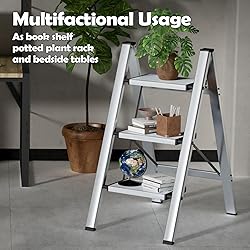 Taranta 3 Step Ladder,Aluminum Lightweight Folding