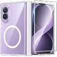 FNTCASE Magnetic for Samsung Galaxy Z Fold 8 Case, Clear | Fit for Magsafe, with Screen Protector, Military Grade Drop Protec