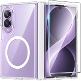 FNTCASE Magnetic for Samsung Galaxy Z Fold 8 Case, Clear | Fit for Magsafe, with Screen Protector, Military Grade Drop Protection Cover, Slim Phone Cases, Shockproof Bumper