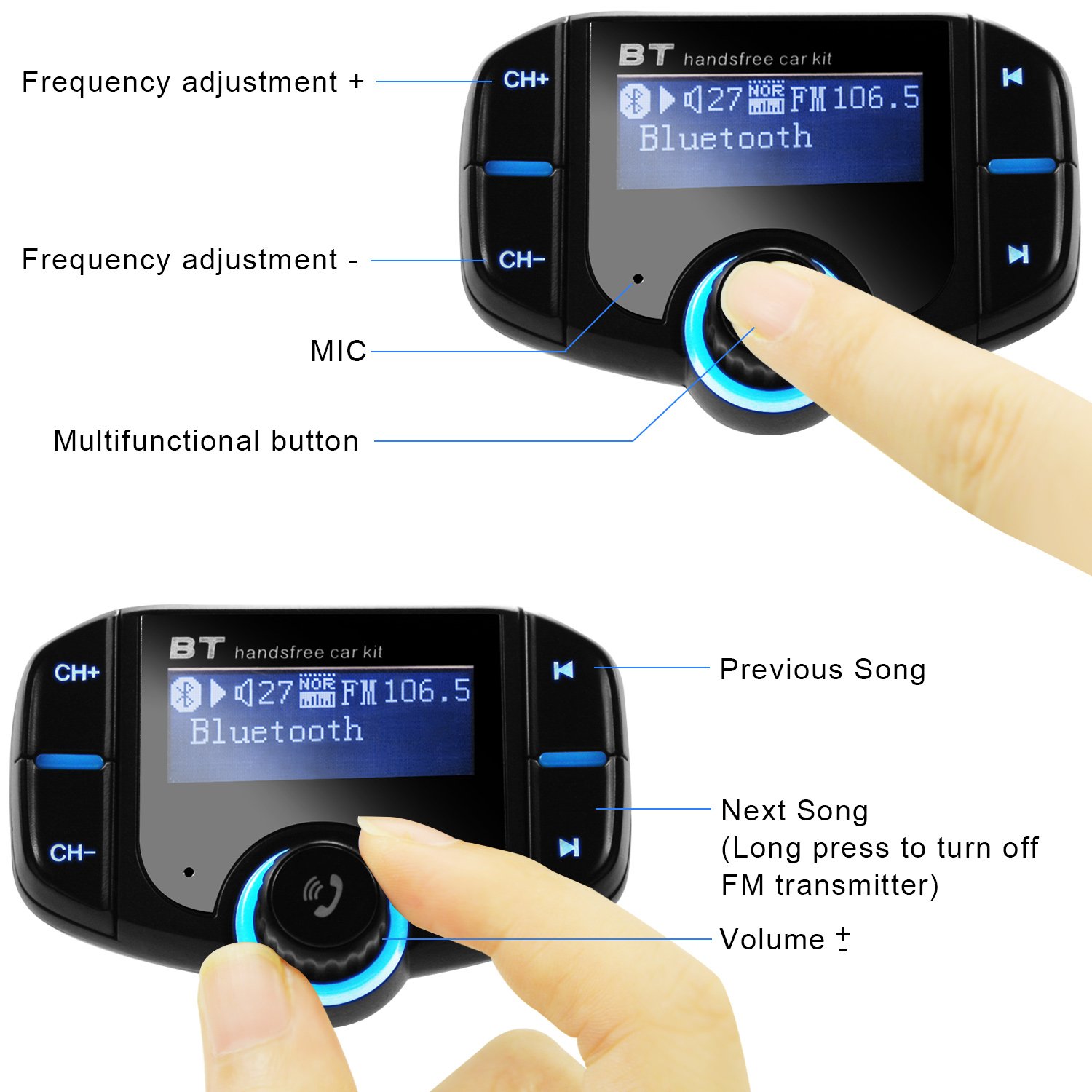 Motorola InCar Radio Adapter Car Kit for iPhone Wireless Bluetooth