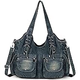 YeFine Casual Washed Denim Shoulder Bags Top Handle Lady's Hobo Bags Women Purses And Handbags