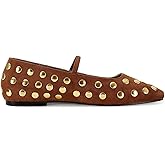 MICIFA Rhinestone Ballet Flats for Women, Crystals Ballerina Shoes Buckle Strap Mary Jane Flats Round Toe Casual Dress Shoes