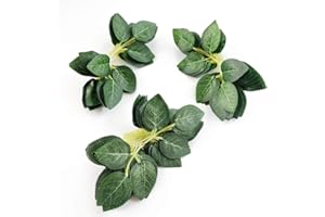 Floroom Artificial Green Leaves 35pcs Bulk Faux Silk Greenery Fake Rose Flower Leaves for DIY Wedding Bouquets Bridal Shower Centerpieces Home Decorations