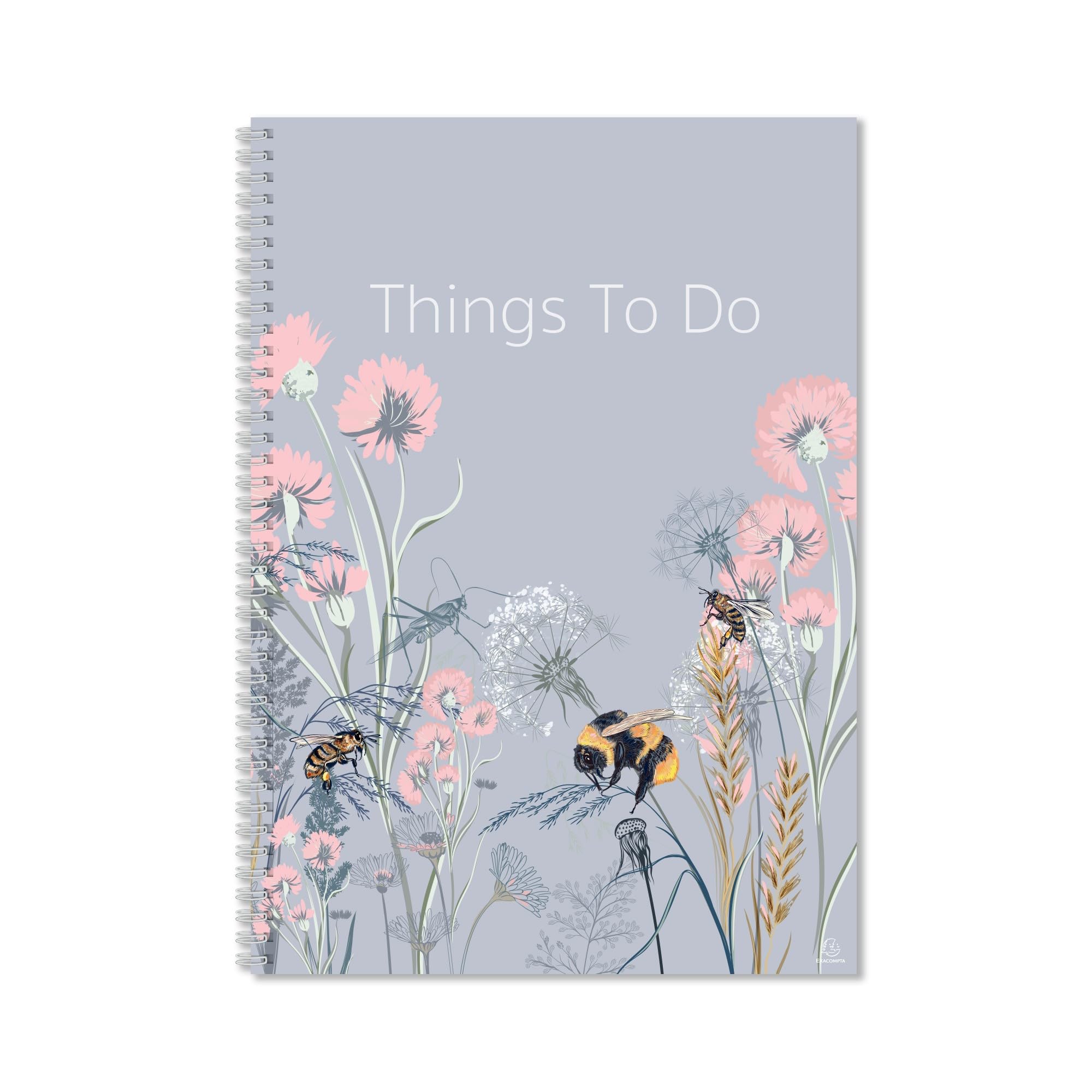 Exacompta - Ref GS014Z A4 Things To Do Notebook, 90gsm paper 210mm x 297mm, 40 Sheets of Lined Paper with a Flower & Bee Design, Great for Getting Organised