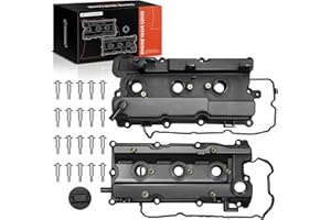 A-Premium Pair (2) Engine Valve Covers Kit with Gaskets Compatible with Nissan Altima 2002-2006 Maxima 2002-2008 Quest 2004-2