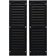 Shed Windows and More Louvered Shed Shutter or Playhouse Shutter Black 9" X 27" Sold by The Pair