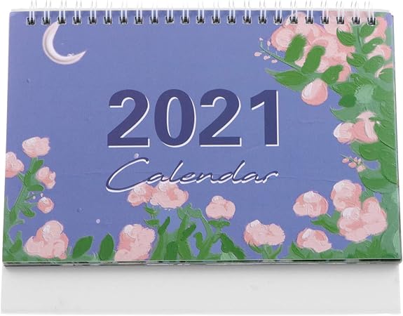 Amazon Nuolux 21年卓上カレンダー油絵花立ちフリップカレンダー学年カレンダーデイリースケジュールイーゼルカレンダーホームオフィススクールへの新年プレゼント 文房具 オフィス用品 文房具 オフィス用品