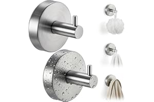 Suction Cup Hooks for Shower Wall - Heavy Duty Stainless Steel Bathroom Hanger, Vacuum Towel Hooks for Inside Shower Glass Do