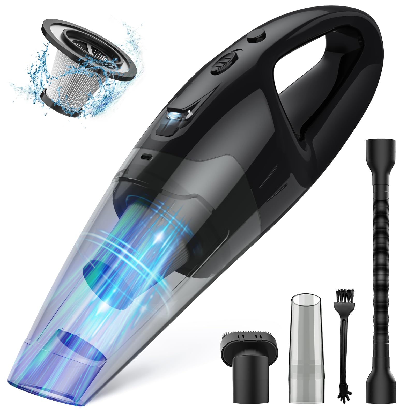 Photo 1 of BSRCO Handheld Vacuum Cordless Rechargeable, Car Vacuum Portable, Mini Vac for Pet Hair, Hand Vacuum Cleaner Car Seats, Home, Quick Cleanup, Strong Suction, Lightweight