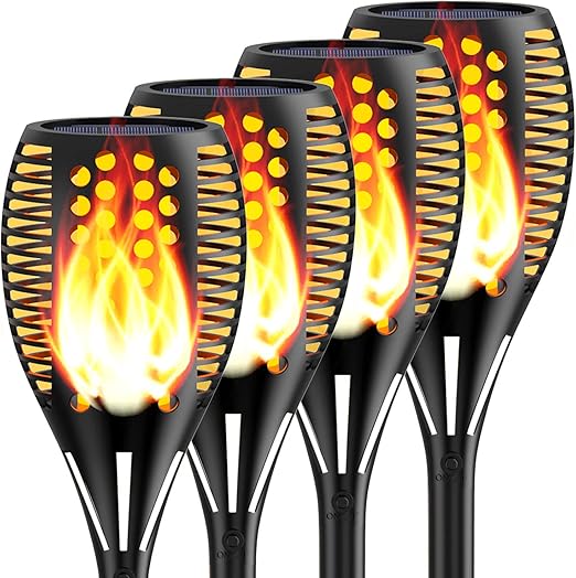 Solar Torch Lights 96 Led Waterproof Flickering Flames Solar