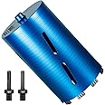 SALI Diamond Core Drill Bits 6" Diameter 10"/254mm Drilling Depth 5/8-11" Thread Core Bit Turbo Laser-Welded Segments for Cured Concrete with Rebar, Brick, Block, Masonry, Stone with Two Adapters