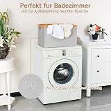 efluky 60L Foldable Laundry Basket Bamboo Fabric Collapsible Storage Grey view 6