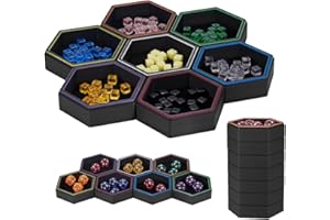 Magnetic Board Game Storage Trays, Hexagonal Modular Organizer, Flexibility Customize Layout Tray Accessory, Holds Tabletop B