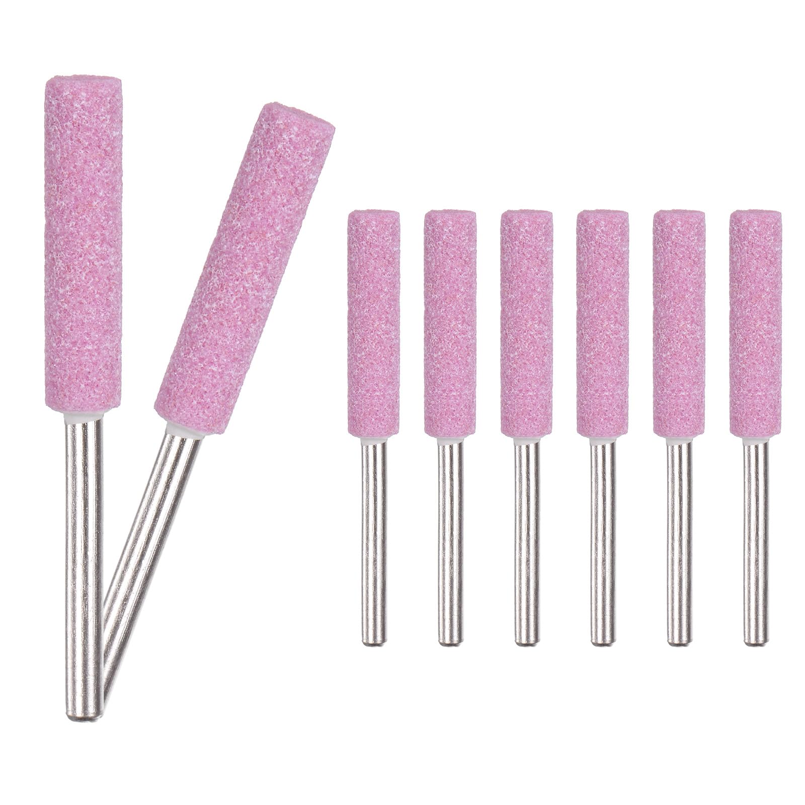 M METERXITY 8-Pack 7/32 Inch Titanium Plated Diamond Chainsaw Sharpener, High Hardness Grinding Stone Chainsaw Sharpening Kit for Electric Chainsaw Sharpener/Stone Carvings [3mm Pink]