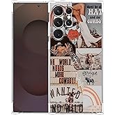 Vesidurt West Cowboy Case for Samsung Galaxy S25 Ultra,Western Country Art Collage,Trendy Soft TPU Protective Case Compatible for Galaxy S25 Ultra