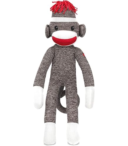 Sockiez Plush Sock Monkey Sockie St￭ Animal Toy – Wearing Tie With Message On I Love DAD, Plush Animals Figure Toys For Kids And Superb Gift For On Father's Birthday (Curioso