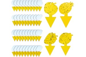 KIKALIFE Fruit Fly Trap & Fungus Gnat Traps 40 Pack – Yellow Sticky Gnat Traps for House Indoor & Outdoor Plants, Non-Toxic and Odorless Insect Bug Catcher