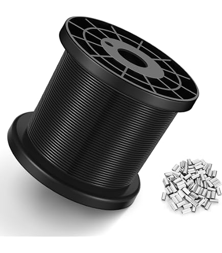 Câble En Acier Inoxydable 304 Gainé PVC - Diamètre 1.5 Mm Après Gaine, Longueur 10 M, Rouge, Pour Suspension, Bricolage, Extérieur